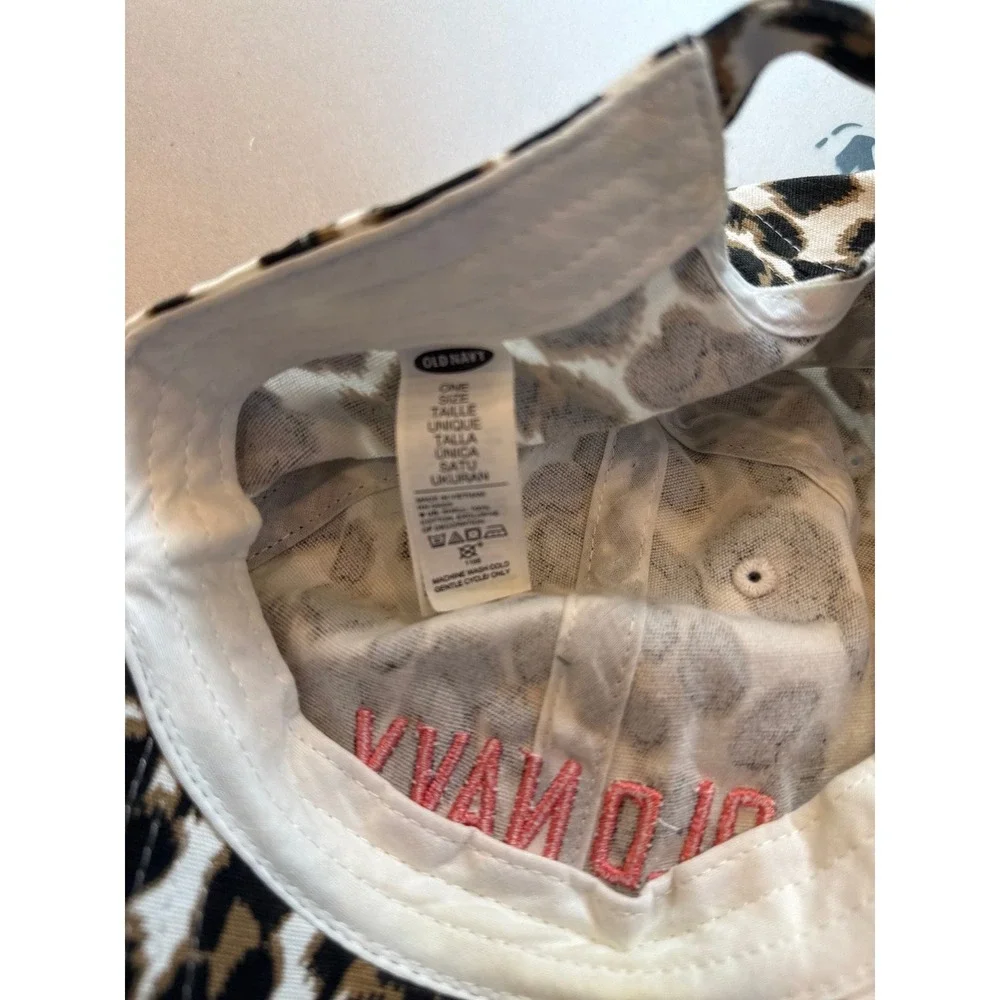 Old Navy Leopard Print Baseball Cap with Pink Logo‎ Embroidery Hat Girls